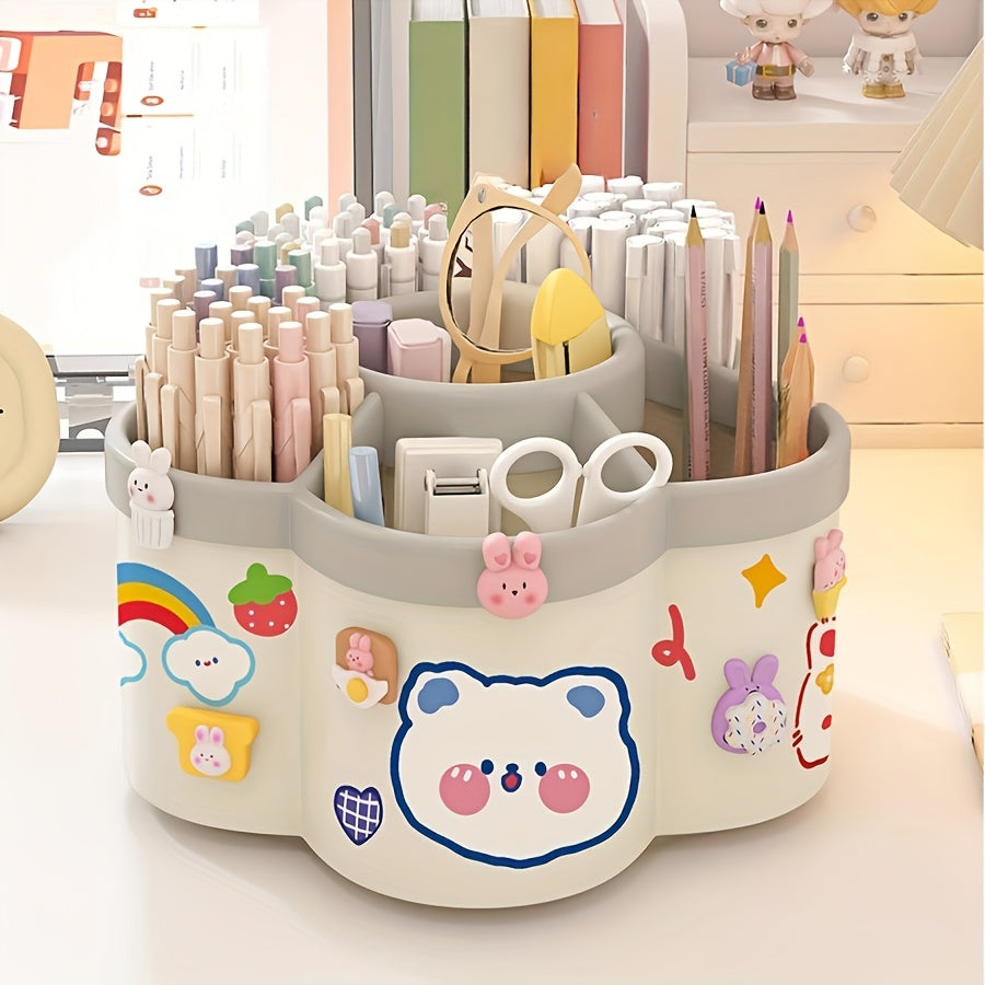 Cute Rotating Pen Holder, Large Capacity, Lightweight, Durable