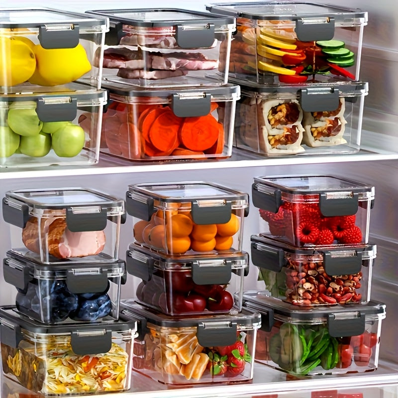 12pcs Stackable Containers 12pcs Stackable Refrigerator Storage Containers with Sealing Lid