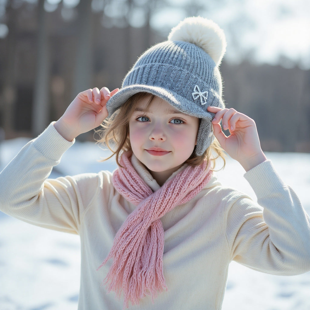 New Small Fragrant Pearl Butterfly Knot Hat for Autumn And Winter