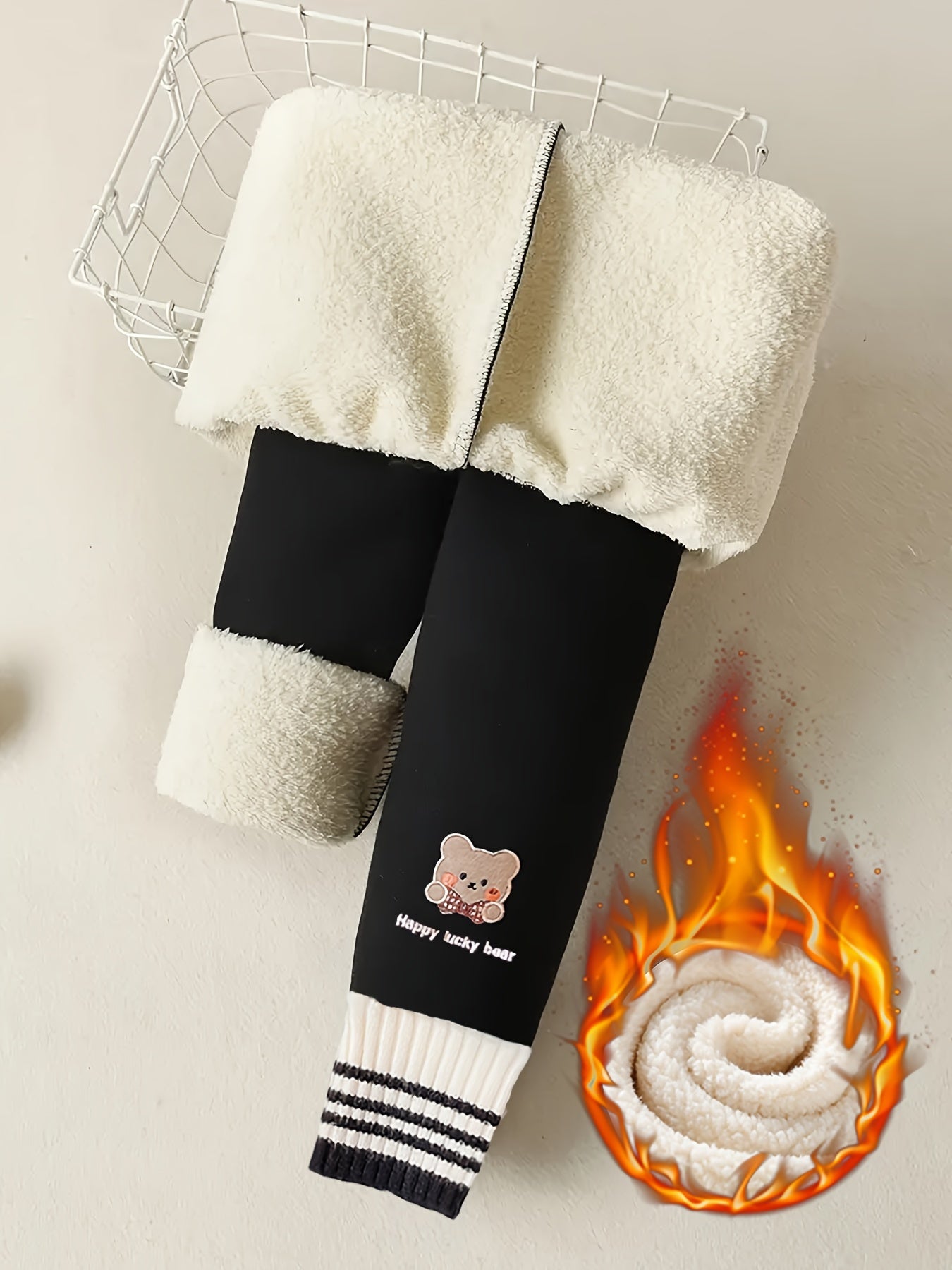 1pc Classic Winter Knit Fabric Skinny Pants for Girls