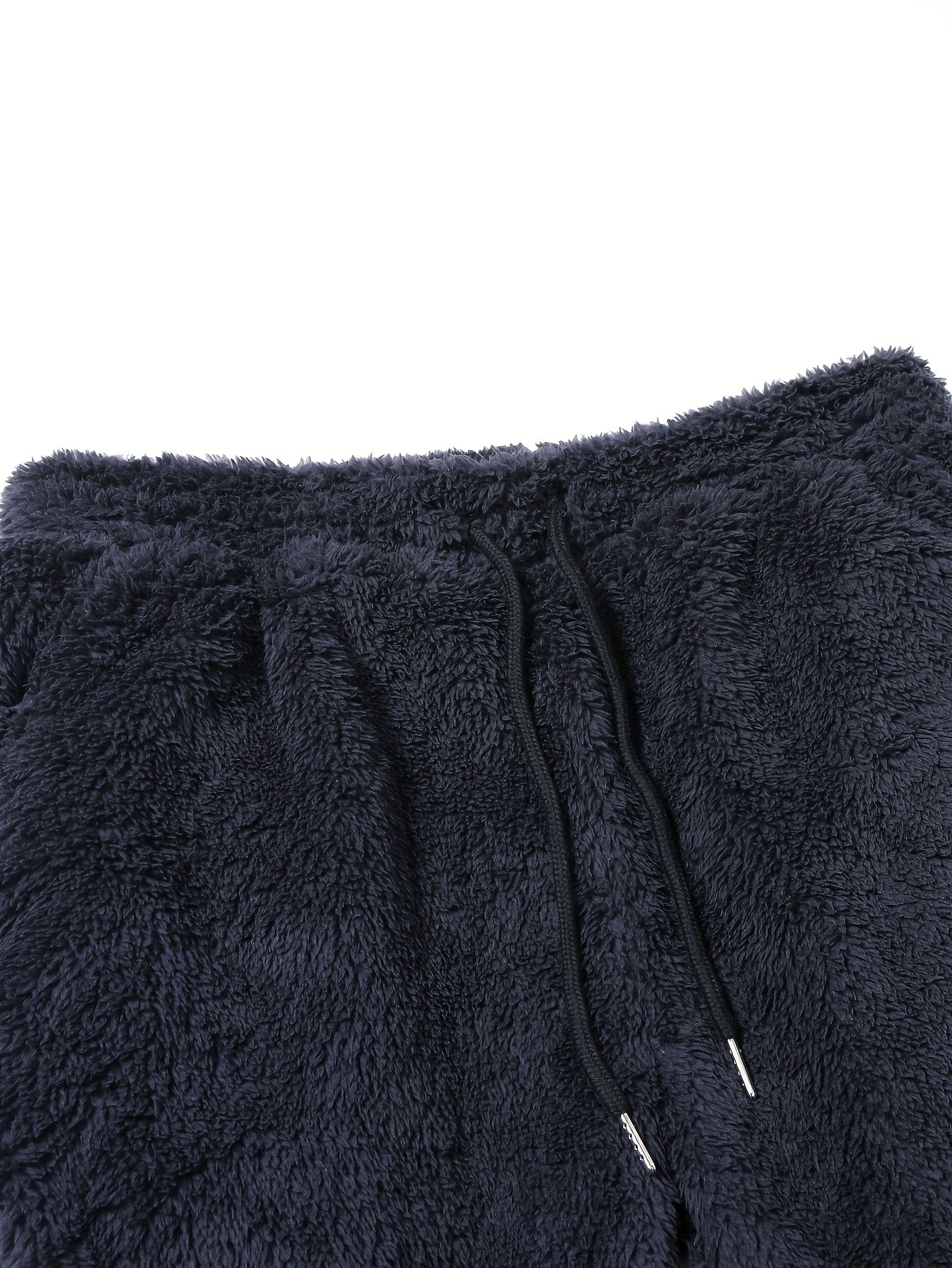 Black Men's 2pcs Winter Warmth Oversized Hooded Sweatsuit & Drawstring Joggers Set.