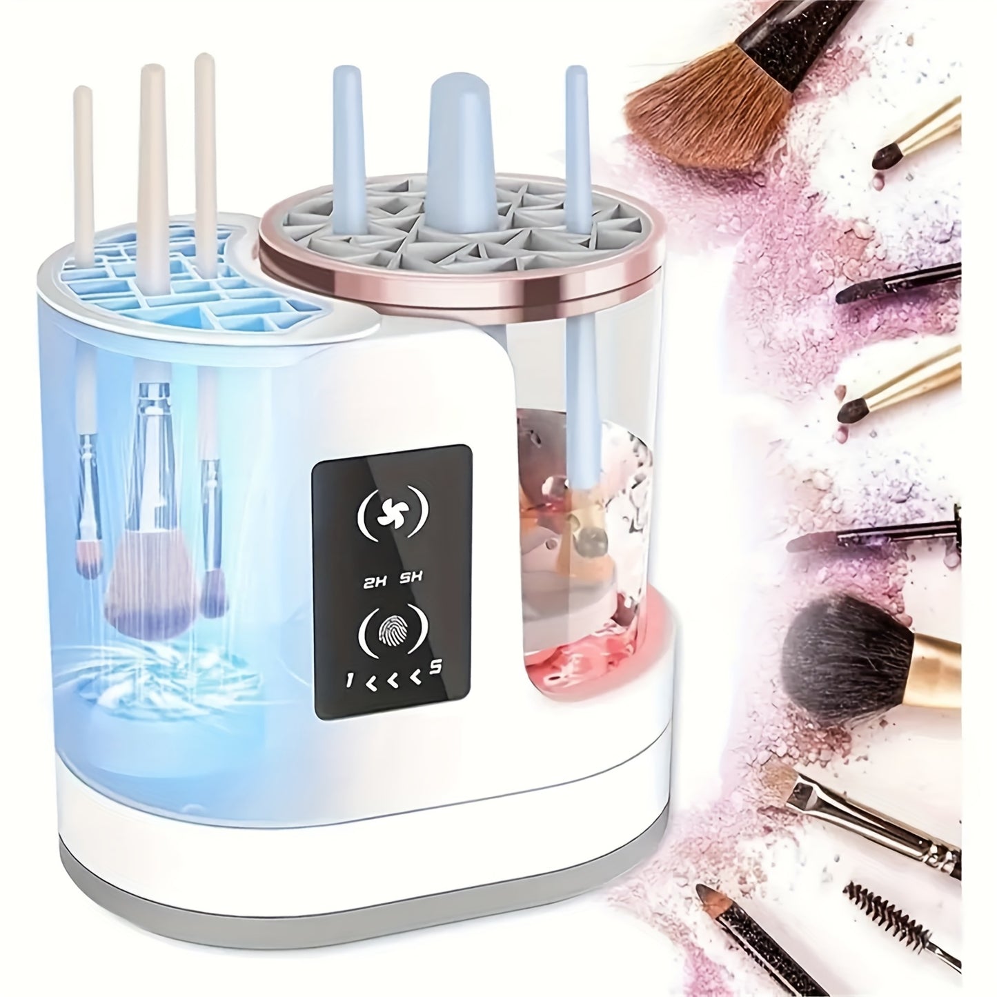 Upgraded Electric Makeup Brush Cleaner, a Tool for Washing Makeup Brushes, Powered by USB, Featuring a Combined Drying And Cleaning Function, with 5 Adjustable Settings, Including 2-Hour And 5-Hour Timer Modes, Making It a Pe