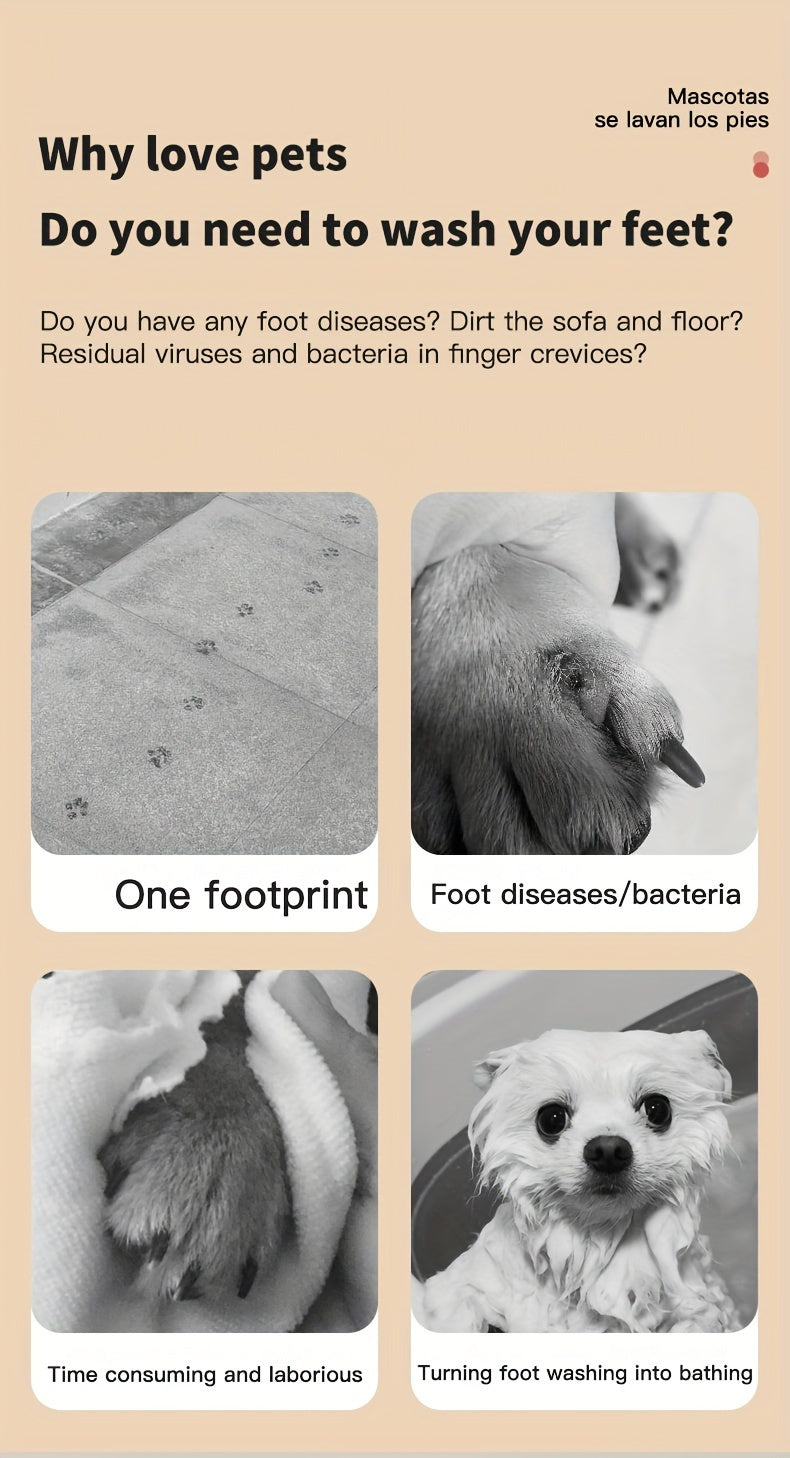Rechargeable Dog Paw Cleaner - Portable, Gentle & Nourishing Pet Foot Washer for Outdoor Use - Easy-to-Use, Hygienic Solution for Healthy Paws Anytime, Anywhere!