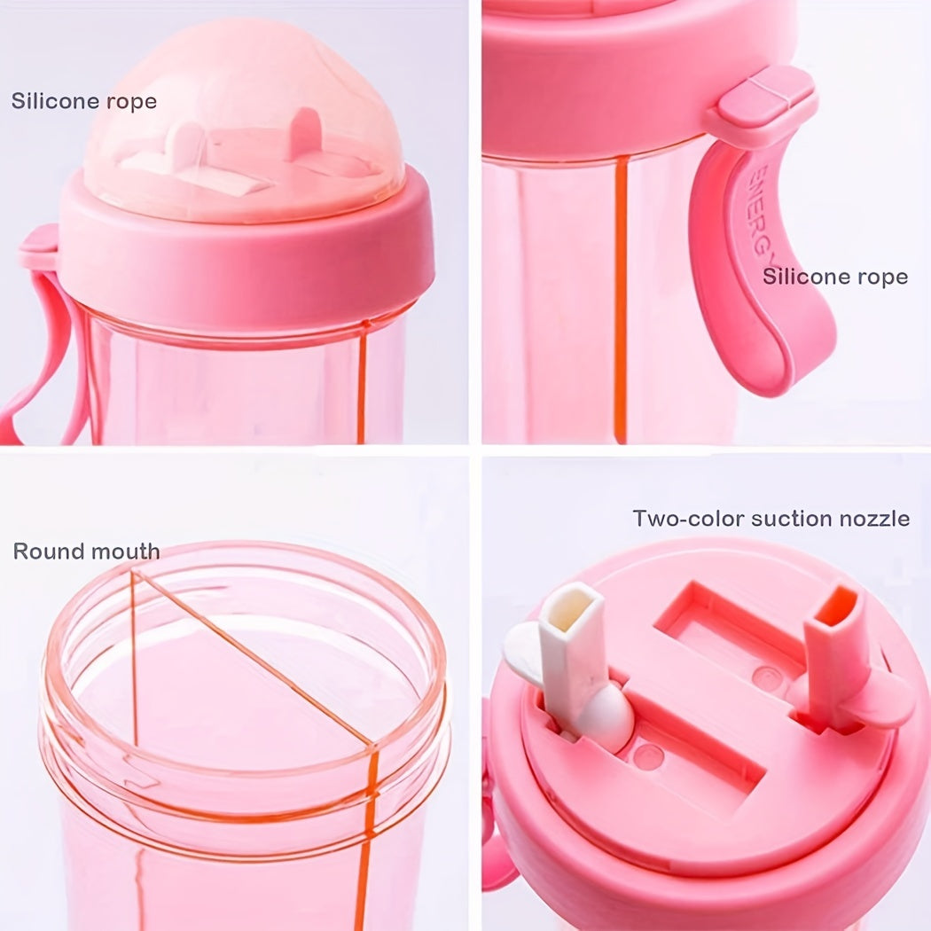 1pc 600ml/21.2oz 420ml/14.8oz Kawaii Double Water Bottles - Portable & Large Capacity - Perfect For Outdoor Activities & Sports