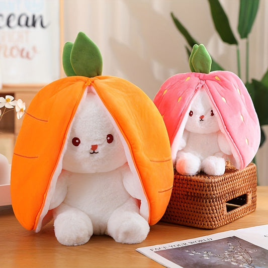Soft Pink/Yellow Fruit-Themed Rabbit Plush Toy Set - Adorable, Perfect for All Ages & Ideal Birthday Gift