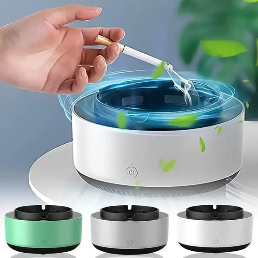 Upgraded Version of Air Purifying Ashtray, Household Smart Smoke Removal for Second-Hand Smoke, Car, Living Room, Office Smoke Artifact, Easy to Carry, Use, Convenient, Use AA Batteries to Power It, Without Batteries, 5 Impor