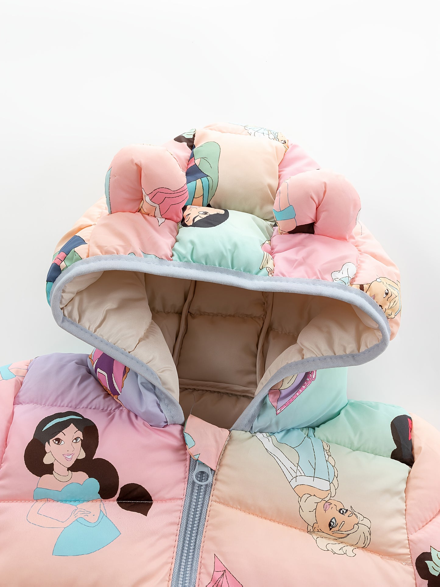 Disney Princess Cartoon Print Kids Winter Jacket