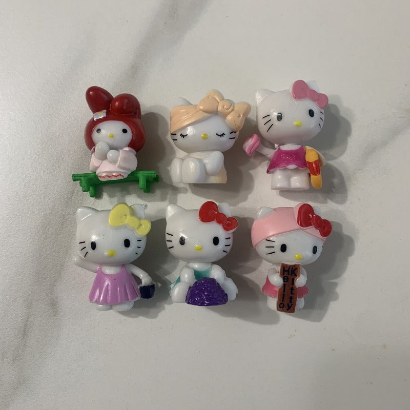 [Sanrio Cute Mini Figurines] Sanrio Mini Figurine Collection - Cute Kawaii Kuromi & My Melody, Mixed Colors, Collectible Hello Kitty-Inspired Dolls