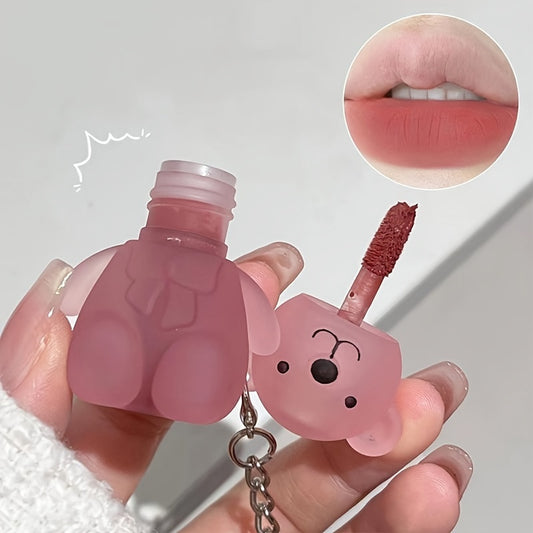 Six-color Bear Lip Glaze - Moisturizing, Matte, Waterproof, Long-lasting, Easy to Apply, Dark Red, Pink, Gift for Couples, Girlfriend
