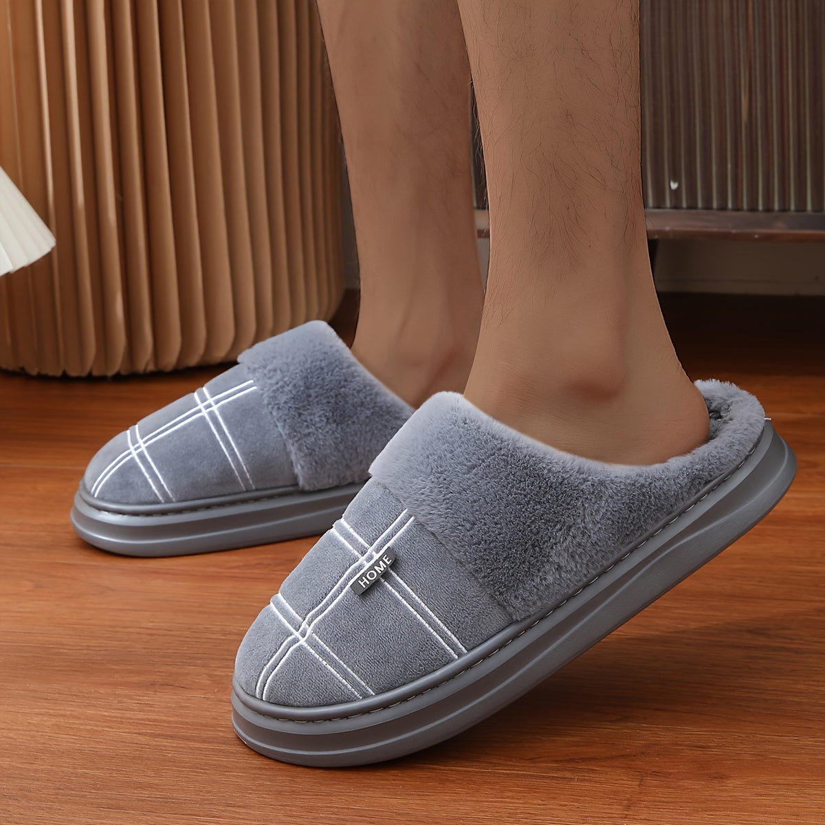 Pair of Winter Warm Men's Oversized Slippers for Home UseSuitable for men & women