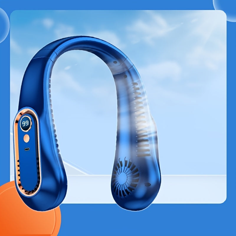 Portable USB Neck Fan - Wearable, Rechargeable, 360° Flexible Cooling, Quiet Operation, Powerful Airflow