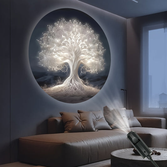 Tree of Life Projector Night Light, USB port free installation, luminous tree projection lamp, 360 degree rotatable and adjustable, suitable for gift giving, room decoration, photo background, wall ceiling decoration