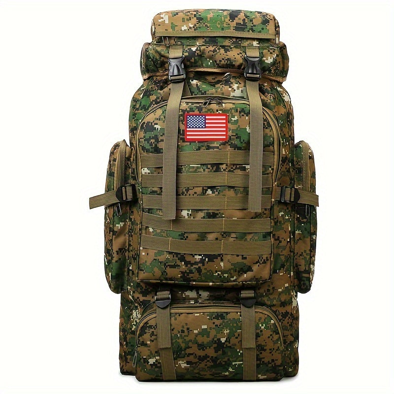 80L Hiking Backpack - Durable Oxford, Adjustable Straps, Multiple Compartments | Ideal for Outdoor Adventures, Camping, Travel