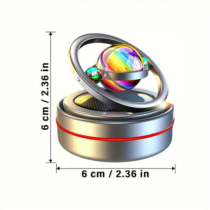[Solar Power Car Diffuser] Rotating Solar Power Car Fragrance Diffuser, Essential Oil Diffuser, Car Decoration, Interior Accessories | Includes Two Aroma Pads As a Gift