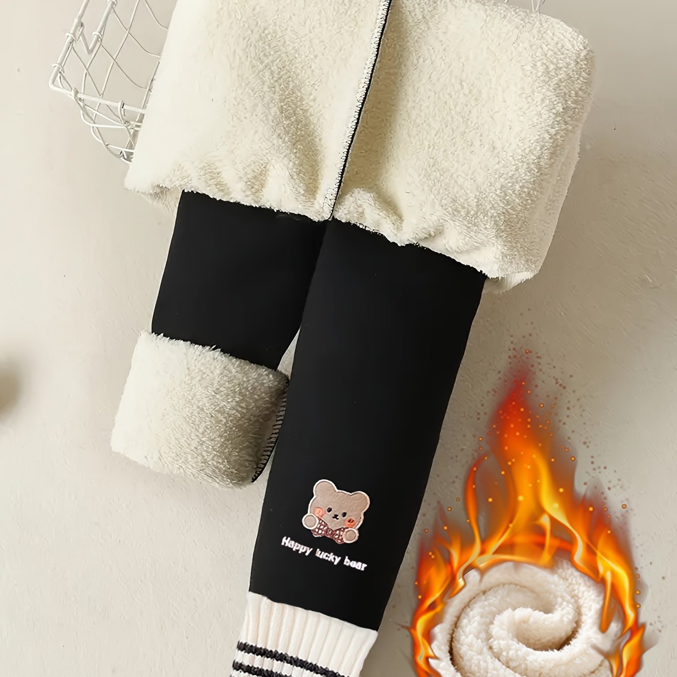 1pc Classic Winter Knit Fabric Skinny Pants for Girls