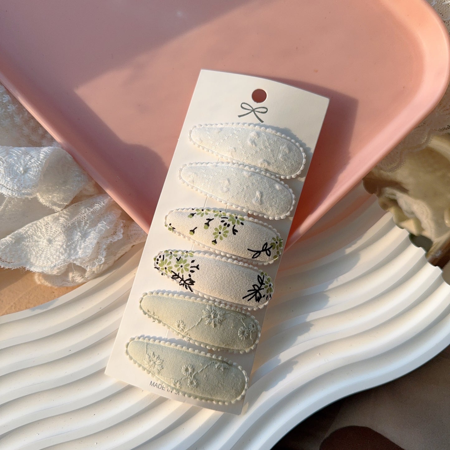 6pcs/set Print Hair Clips Plaid Hairpins Hairgripe Hair Accessories