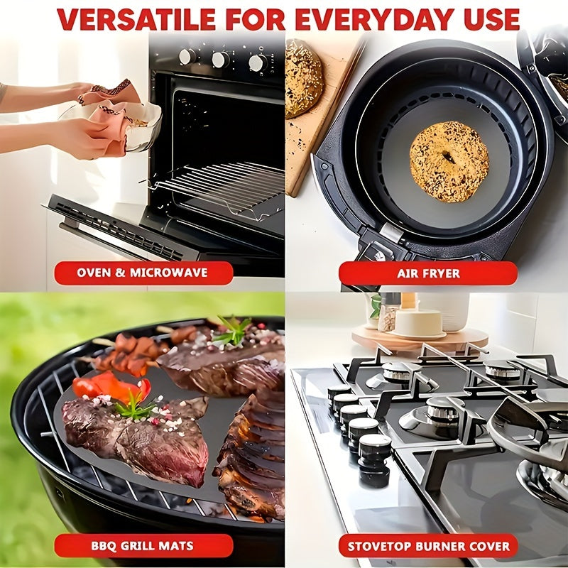 1/2pcs Durable Non-Stick Reusable Baking Mats - Perfect for Electric & Gas Ovens, Toasters, and Grills - Easy to Clean Kitchen Essentials for Outdoor BBQs & Cooking