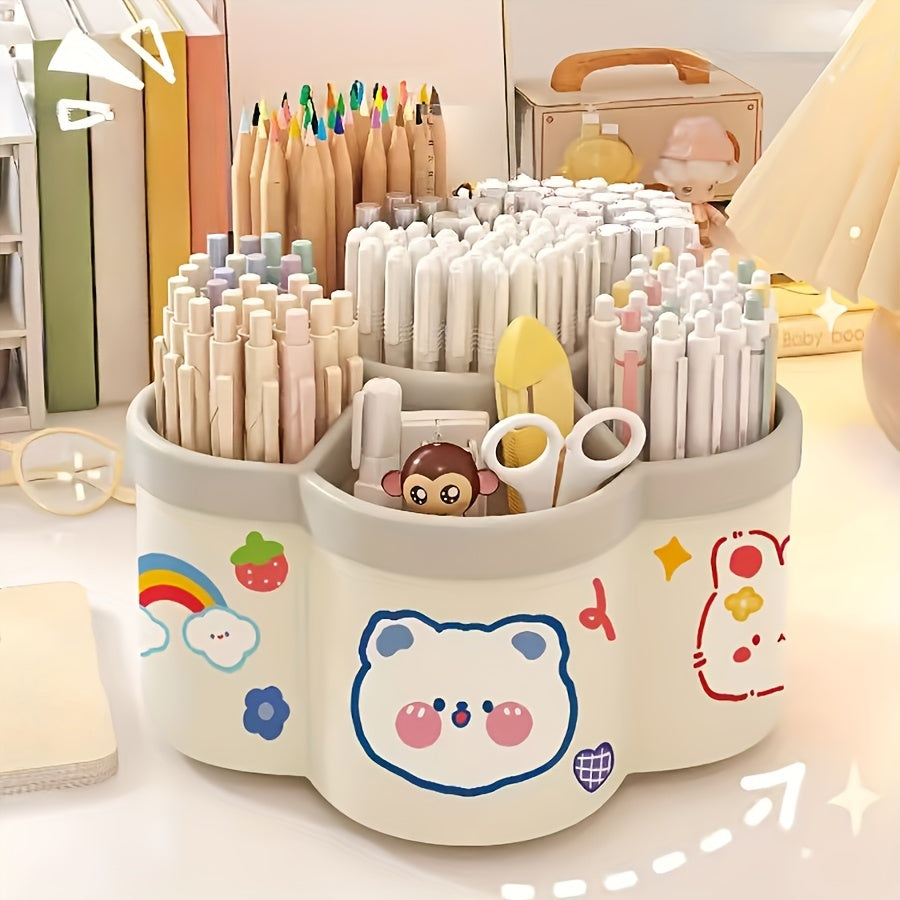 Cute Rotating Pen Holder, Large Capacity, Lightweight, Durable