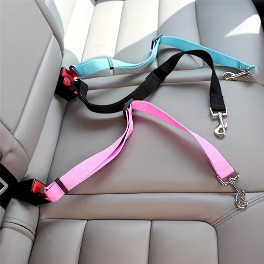 Secure Your Pet in the Car with This Adjustable Harness & Seat Belt Lead Leash!