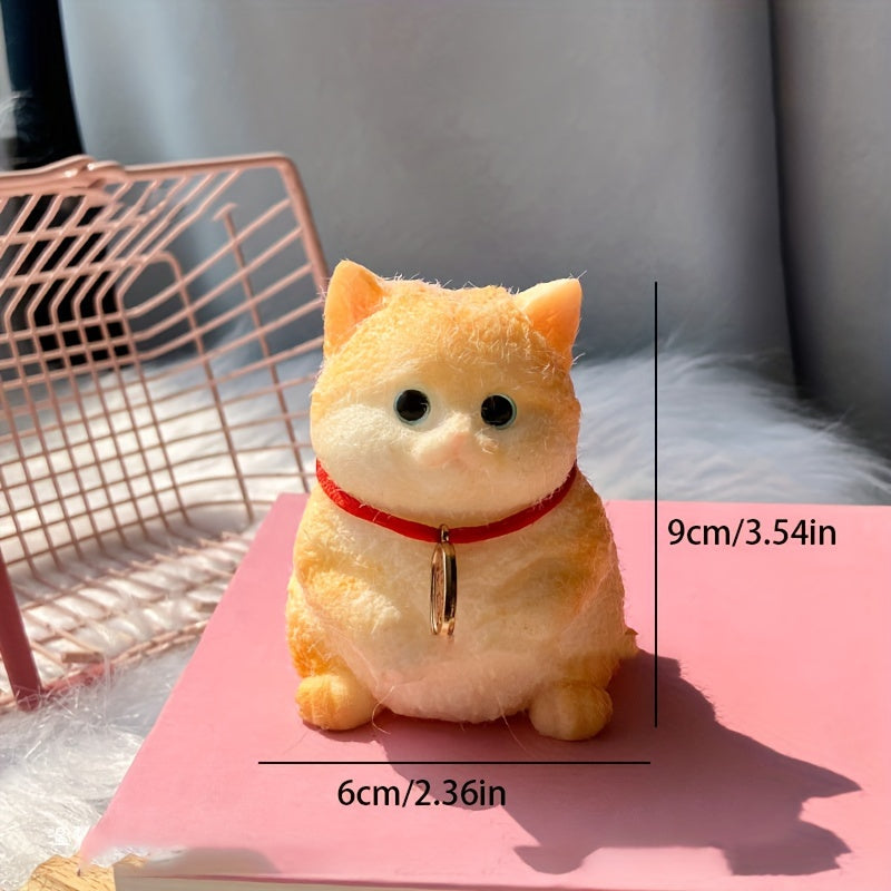 [Ultra-Realistic] Squeeze Cat | Ultra-Realistic, Soft | Slow to Bounce, Anxiety-Relieving | ASMR Sensory Game, Desk Accessory | Office, Valentine's Day, Christmas Gifts