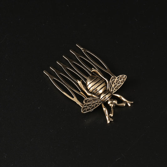Vintage Honeybee Badge Hair Comb Hair Accessory