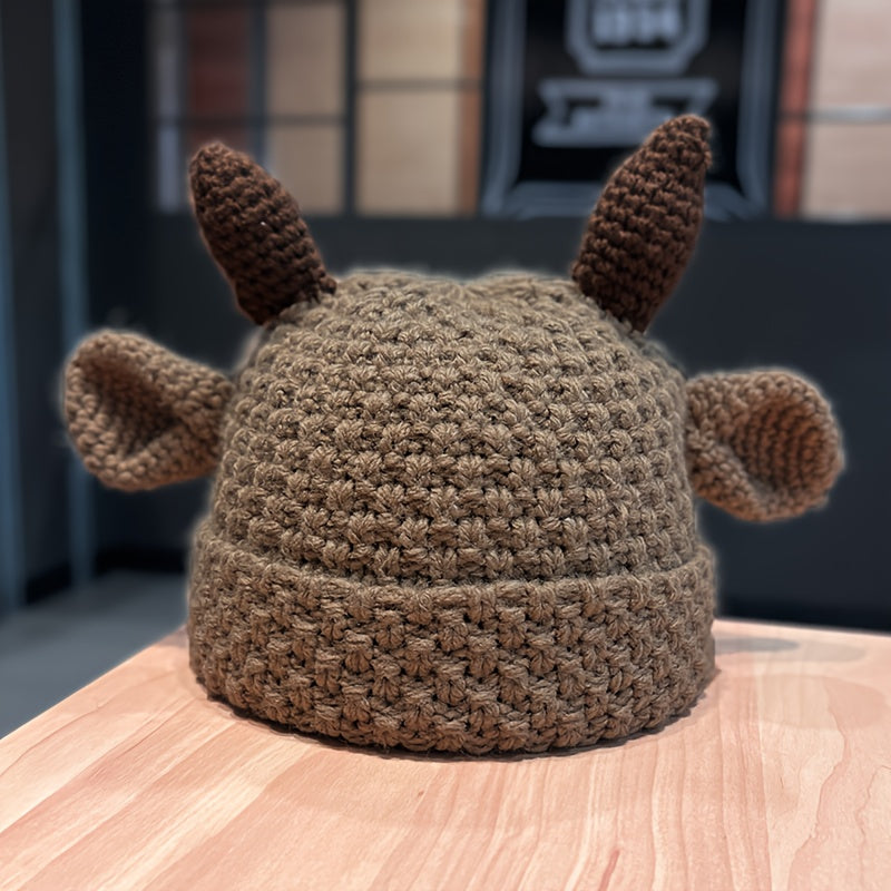Hand- Cow Ear Beanie Hat for Women & Men