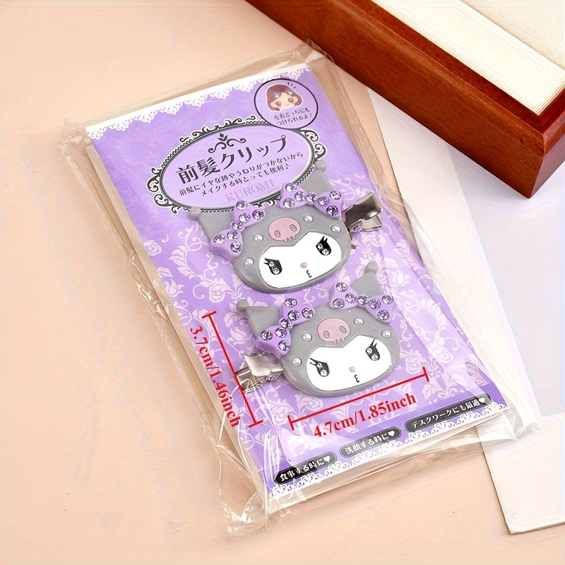 KT Cat Hairpin Bangs Side Clip Melody Cinnamon Dog Traceless Hairpin with Drill Hairpin