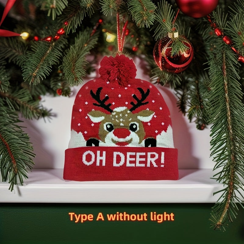 1pc Cartoon Jacquard Double-Layer Knitted Hat