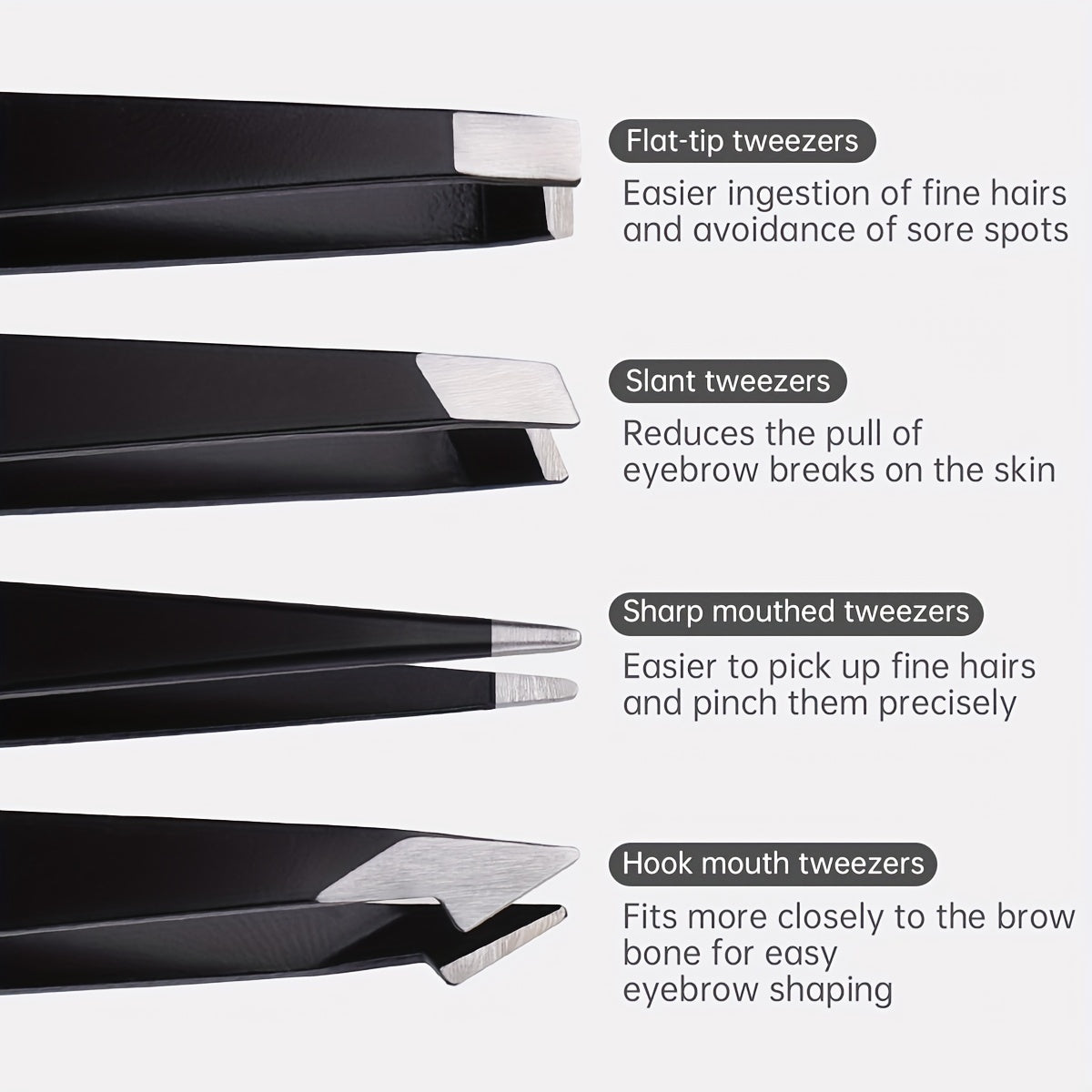 8/9/12pcs Stainless Steel Eyebrow Grooming Kit, Portable Black Set for Women and Men, Includes Eyebrow Brush, Razors, Comb, Scissors, Folding Razor, Trimmer, Tweezers with Comb, Lash Separator, No Electricity Needed