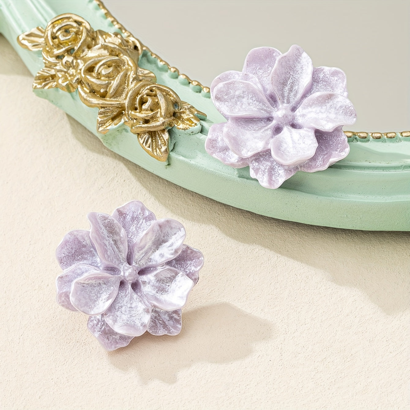 Elegant Floral Bloom Stud Earrings - Hypoallergenic Acrylic, Iron-Free Ear Needles, Perfect for Daily Wear, Parties, Weddings, Banquets, Business Events, and Leisure Activities - One Pair