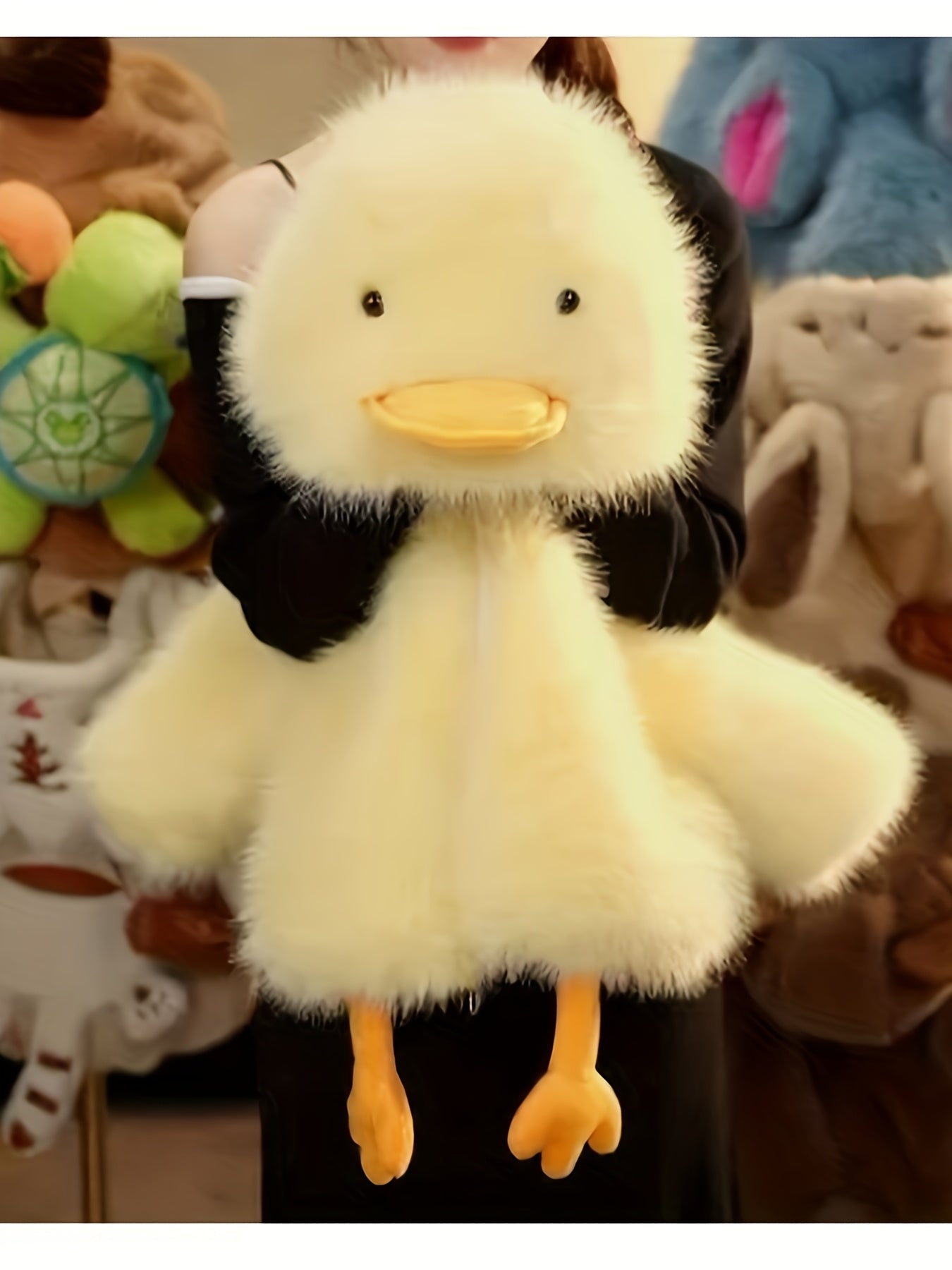 Girls' Winter Coat - Cute Duck Design with Fluffy Hood, Thick Insulated Zipper Front, Long Sleeve & Polyester Fill, Perfect for Halloween & Christmas, Cozy Outerwear, Playful Design, Soft Texture