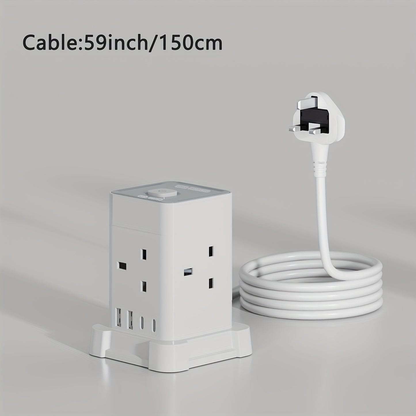 16-in-1 UK Power Strip Tower with USB