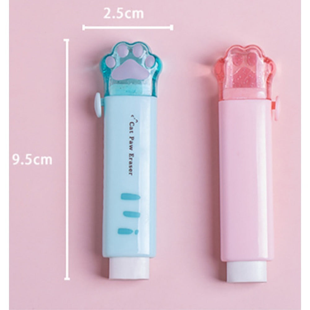 4pcs Cute Erasers, Retractable Eraser Kawaii Cat Paw Erasers for people,Rubber Push-Pull Eraser for Writing,Drawing Aesthetic Erasers for Office Supplies