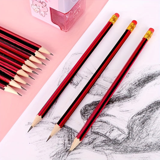 50pcs HB Pencils with Erasers Suitable for Writing, Student Drawing, Sketching and Painting, School Office and Art Supplies