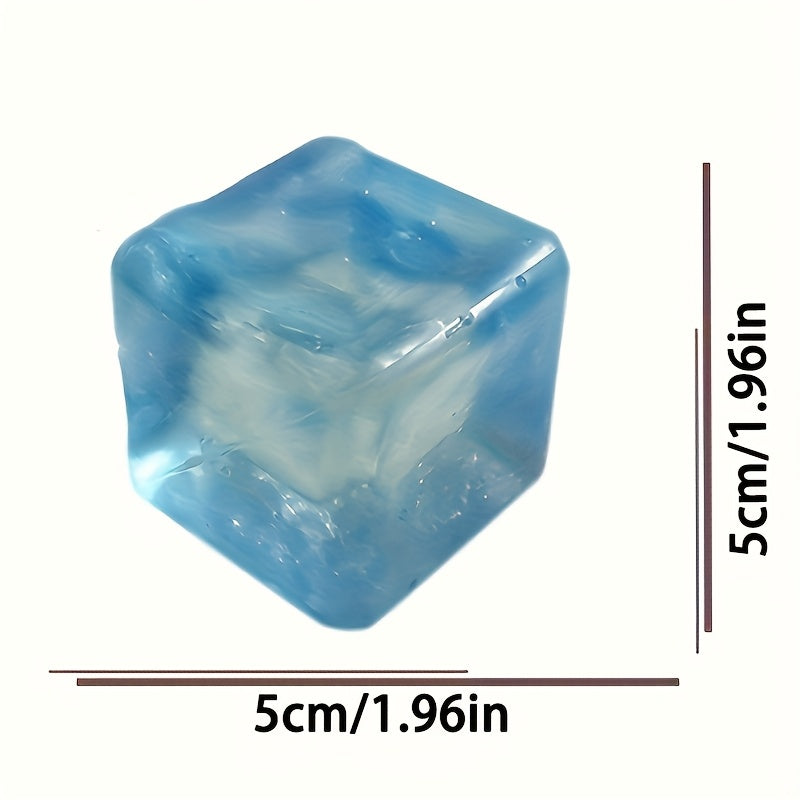 [Relaxing Squeeze & Pop] Relaxing Pop Sensation Squeeze & Pop Malt Ice Cubes - Transparent Sky Blue | Soothing Toy, Glossy Finish, Ideal for Unwinding