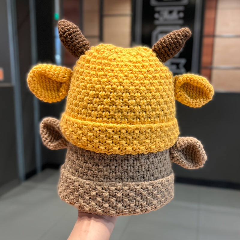 Hand- Cow Ear Beanie Hat for Women & Men
