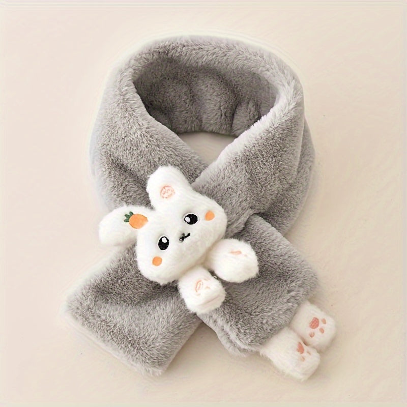 1pc Kids Scarf, Cartoon Bunny Desig