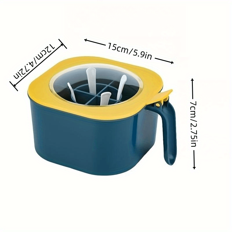 Large Capacity Spice Box with Lid and Spoon - Durable ABS Material, Four-Compartment Integrated Multi-Functional Kitchen Seasoning Container.