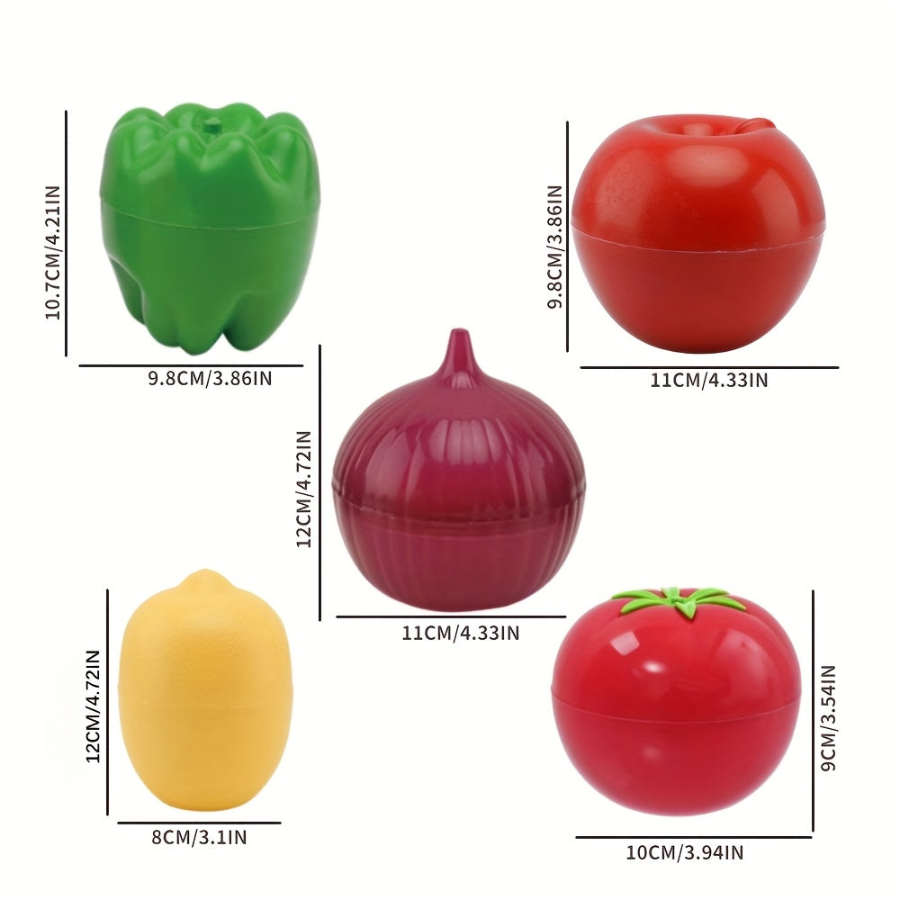 5pcs Fruit Shaped Food Savers – Reusable, Flip Top
