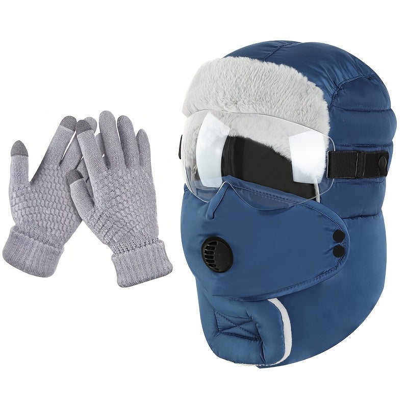 Winter Cycling Outdoor Hat, Ear Muffs & Mask Combo
