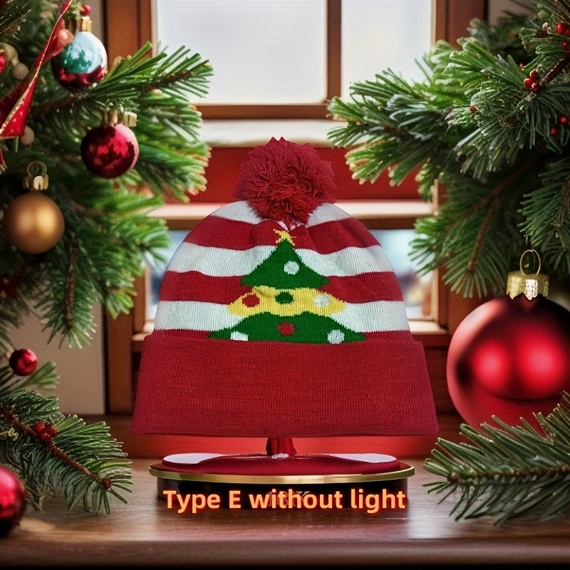 1pc Cartoon Jacquard Double-Layer Knitted Hat