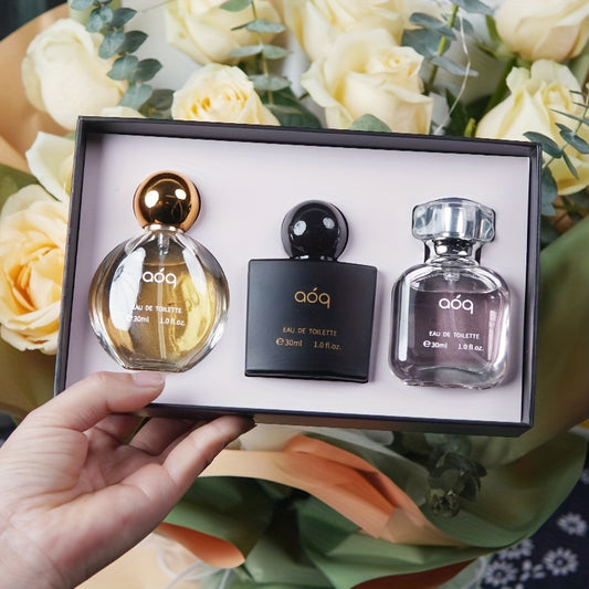 aoq Paris Night Perfume Gift Box 3 Bottle And 1 Bottles Women's Perfume Sexy Vanilla Sweet Body Spray.