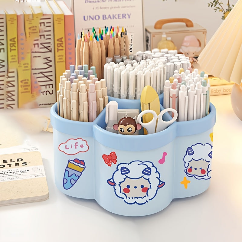 Cute Rotating Pen Holder, Large Capacity, Lightweight, Durable