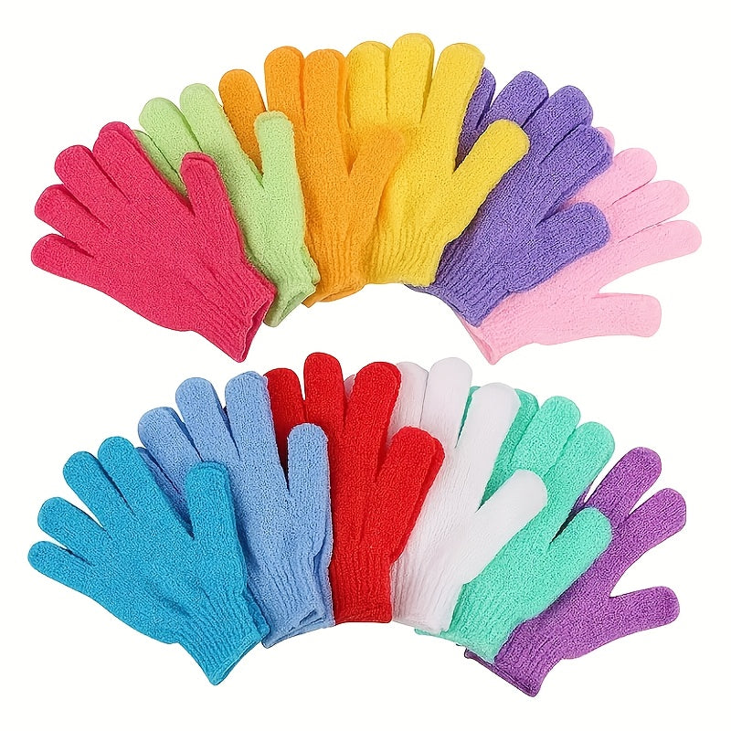 10pcs Exfoliating Shower Gloves, Mix And Match Multicolor,