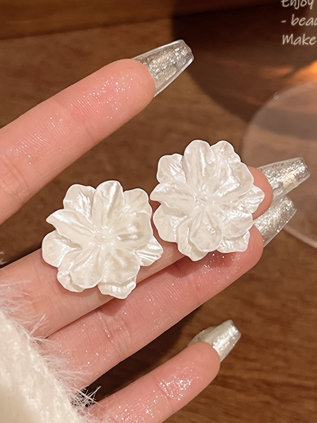 Elegant Floral Bloom Stud Earrings - Hypoallergenic Acrylic, Iron-Free Ear Needles, Perfect for Daily Wear, Parties, Weddings, Banquets, Business Events, and Leisure Activities - One Pair