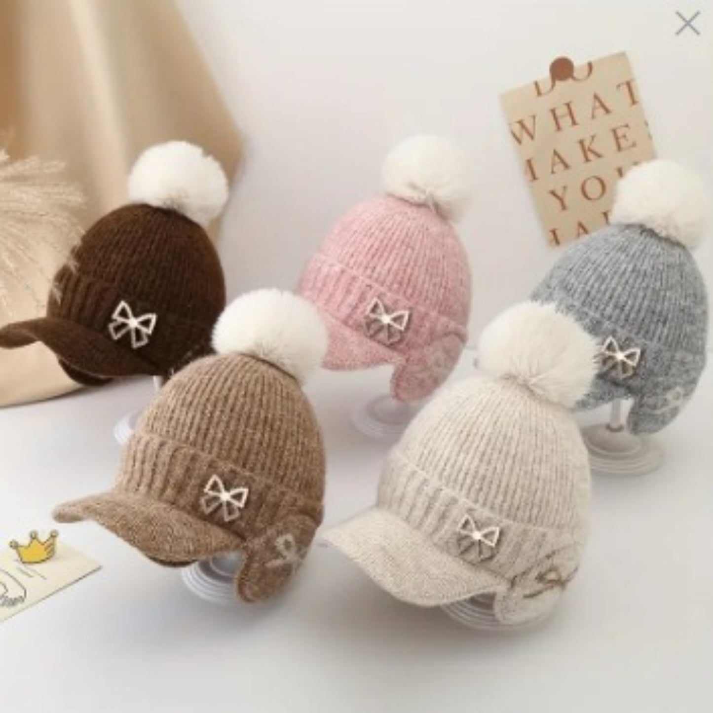 New Small Fragrant Pearl Butterfly Knot Hat for Autumn And Winter