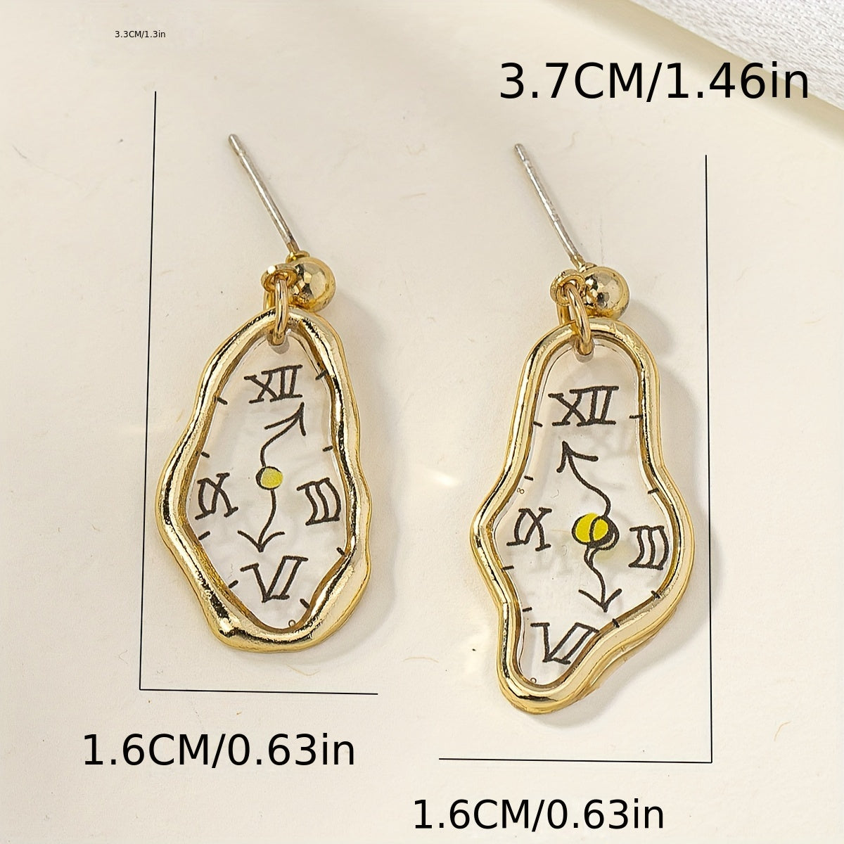 A Pair of Minimalist And Stylish Elegant Watch Design Handmade Earrings Stud Dt203