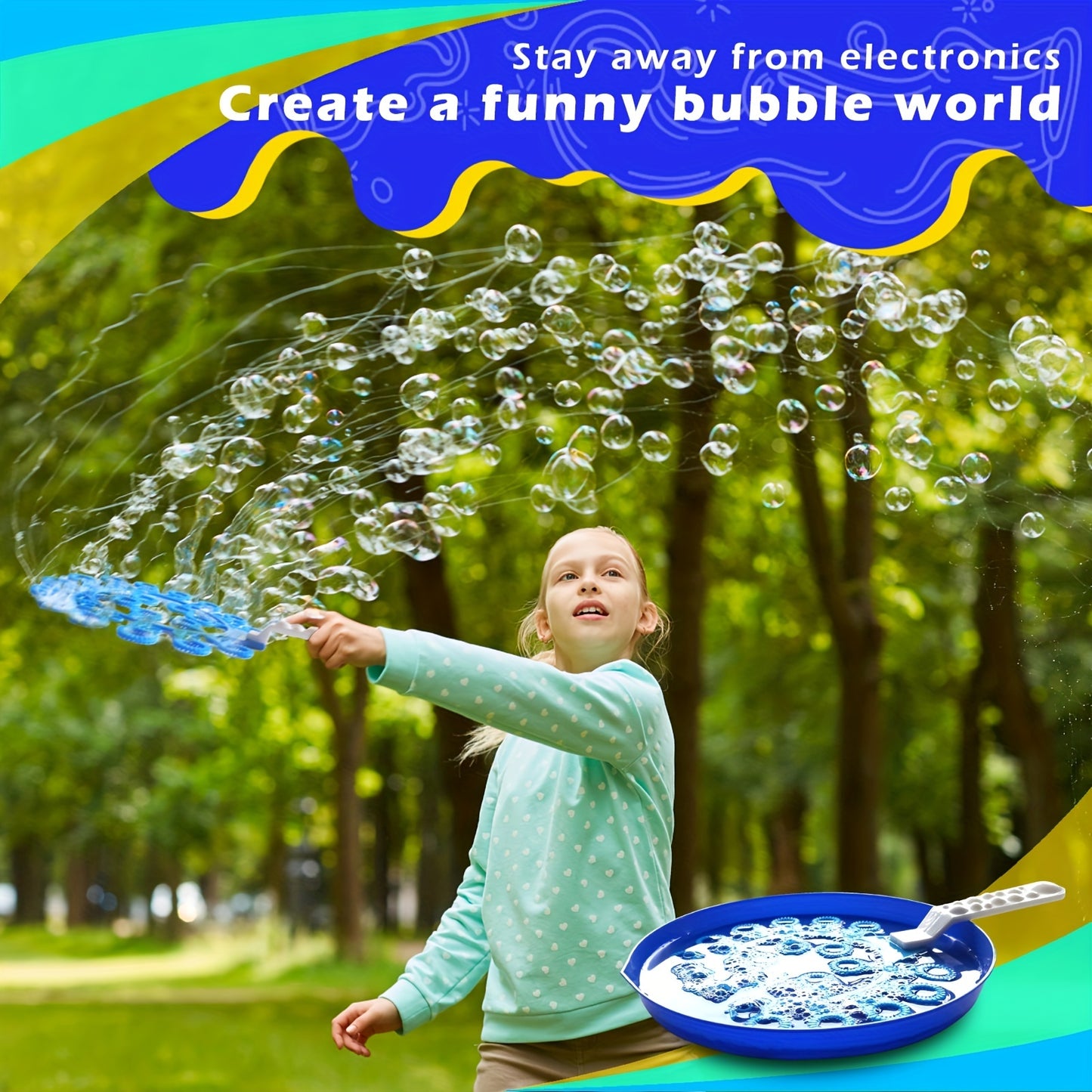3/7/14pcs Bubble Wands Set, DIY Giant Creative Bubble Sticks Set, Random Colors, For Birthday Party Outdoor Activity Multiplayer Garden Game