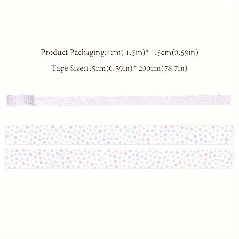 [Paper Star Pattern Decoration Tape] Star Pattern Washi Tape Roll for Planner Decoration, Scrapbooking, and DIY Crafts - Major Material: Paper