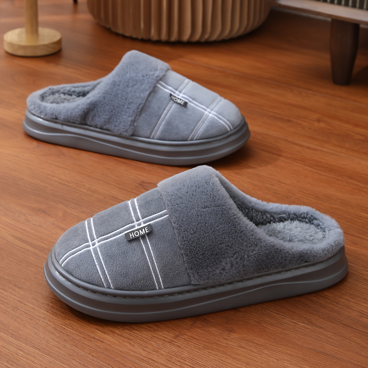 Pair of Winter Warm Men's Oversized Slippers for Home UseSuitable for men & women
